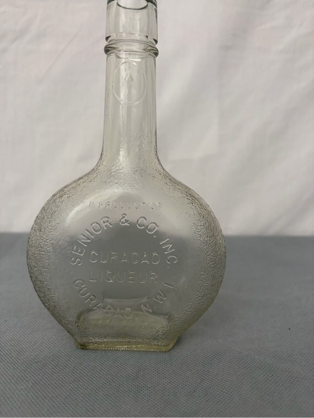 Senior & Co Curacao Liqueur Vintage Glass Bottle (F248)
